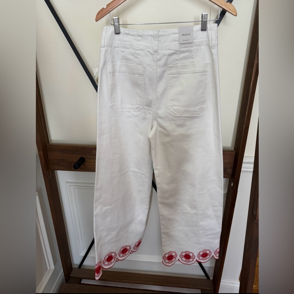NWOT size 29 Anthropologie Maeve The Colette Scallop-Hem Crop Wide-Leg Jeans - Picture 5 of 7
